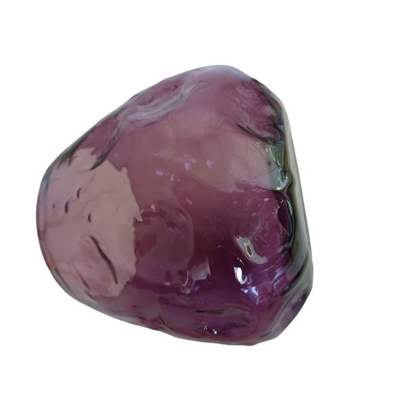 Vintage Short Purple Hand Blown Glass Bowl Vase Studio Art 4.5" x 5" Handmade - Picture 4 of 8